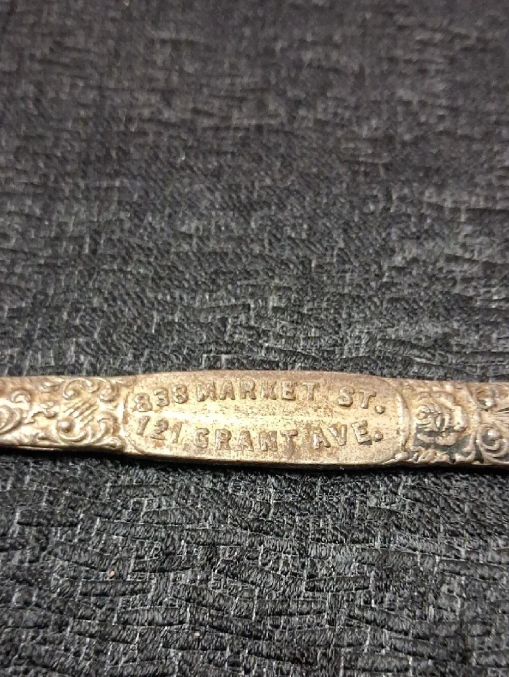 Antique Silver Tone Boot Button Crochet Hook with Decorative Handle
